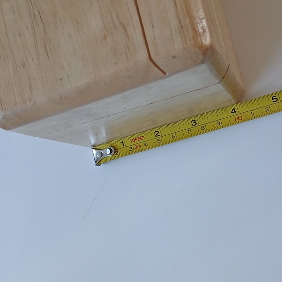 Wooden Recipe Card Holder Hinged Lid w/ Slot Light Wood - Picture 10 of 12